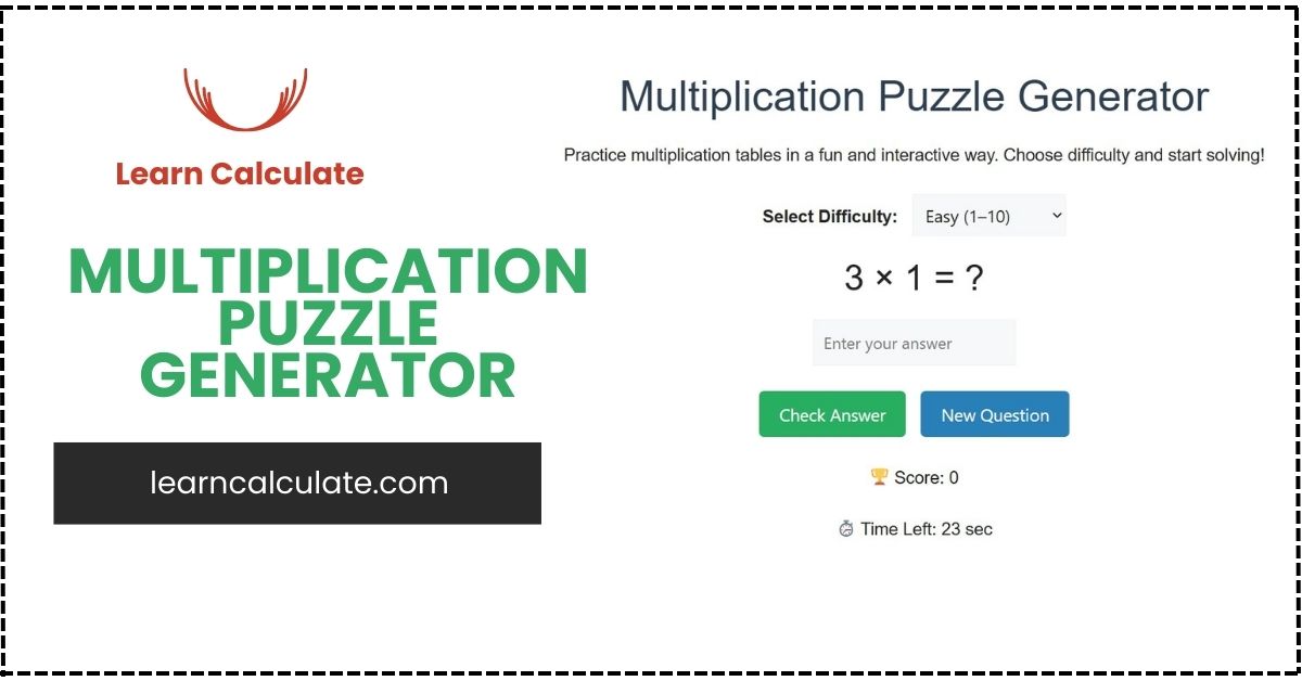 Multiplication Puzzle Generator
